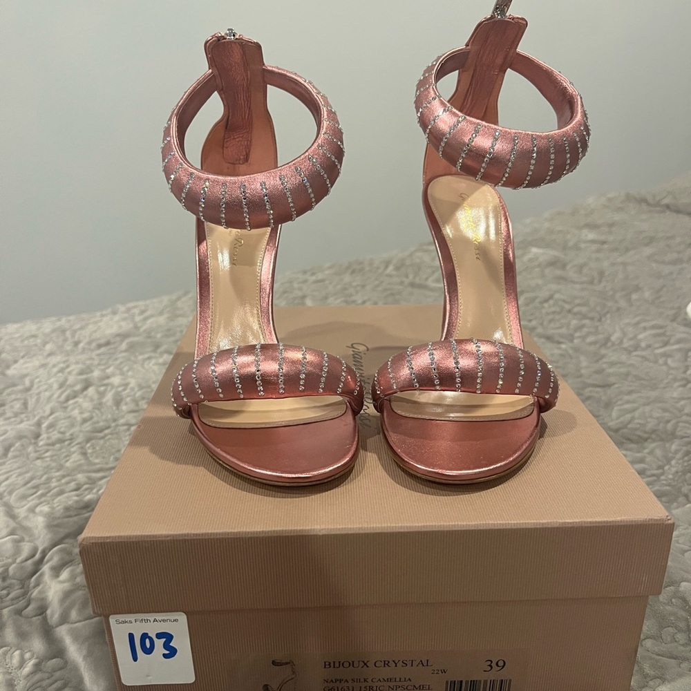Gianvito Rossi Bijoux Crystal Napa Ankle-Cuff Sandals